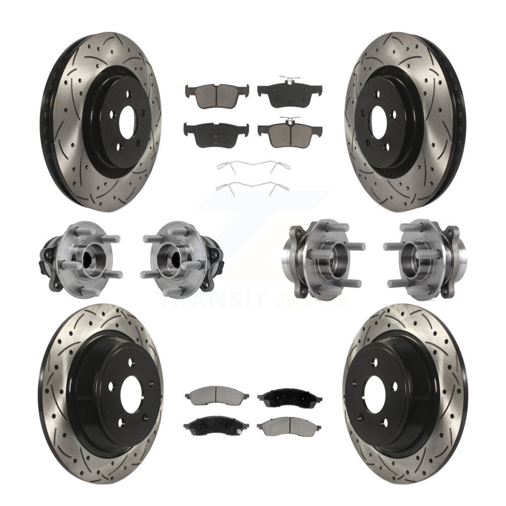 Front Rear Hub Bearing Coat Brake Rotor Pad Kit (10Pc) For 2022-2023 Lincoln Nautilus FWD KBB-130592