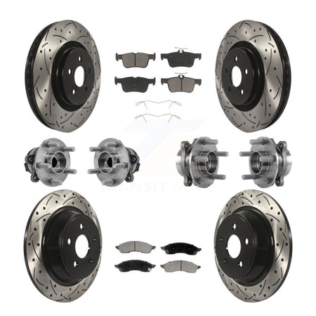 Front Rear Hub Bearing Coat Brake Rotor Pad Kit (10Pc) For 2022-2023 Lincoln Nautilus FWD KBB-130592