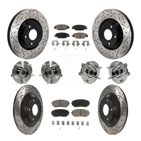 Front Rear Hub Bearing Coated Disc Brake Rotor And Ceramic Pads Kit (10Pc) For Mazda CX-5 KBB-130593