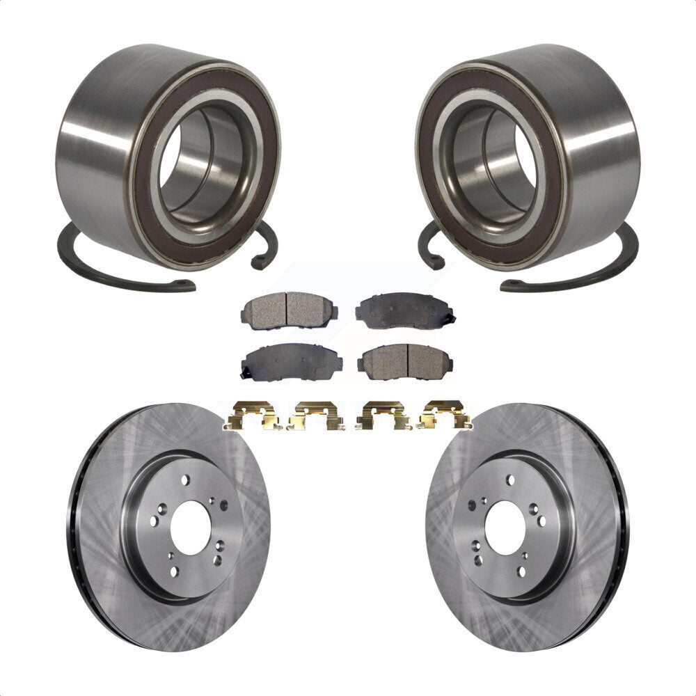 Front Wheel Bearing Disc Brake Rotors And Semi-Metallic Pads Kit For Honda CR-V Acura RDX KBB-130594