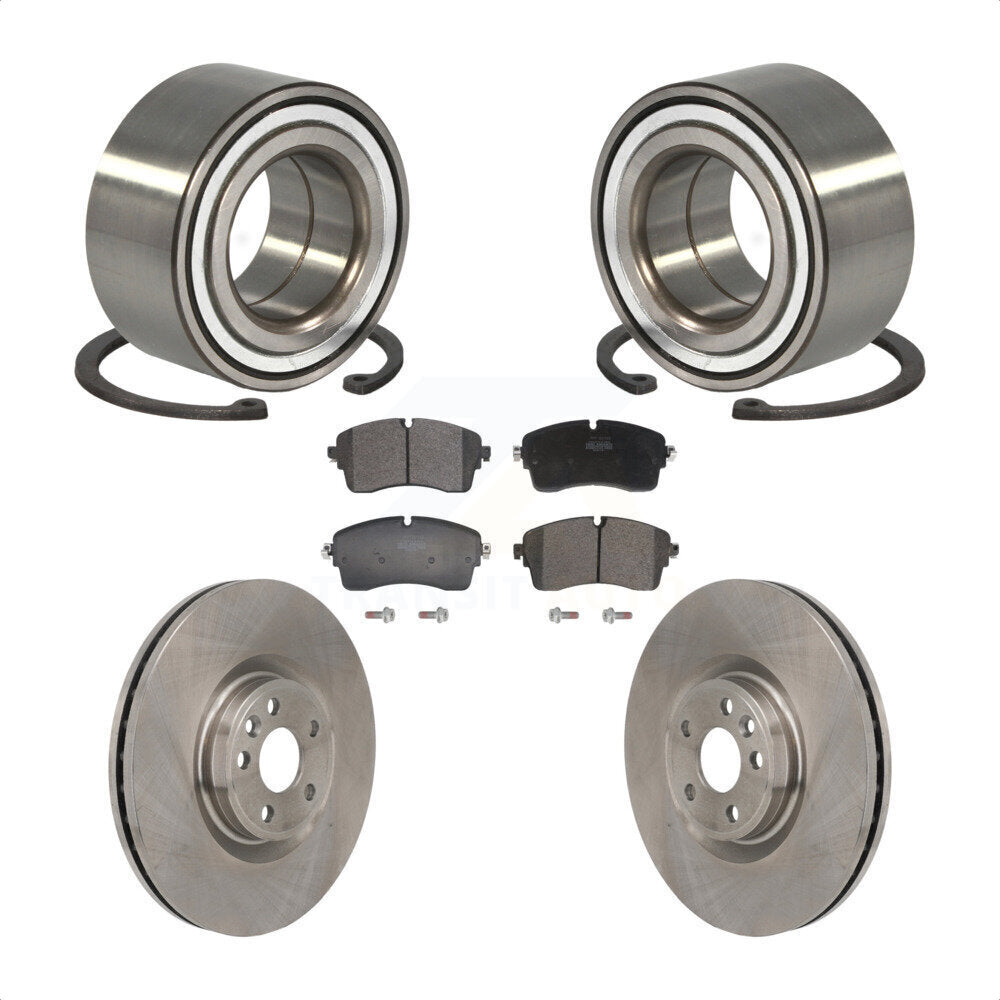 Front Wheel Bearing Disc Brake Rotor & Pads Kit For Land Rover Range Evoque Jaguar E-Pace KBB-130597