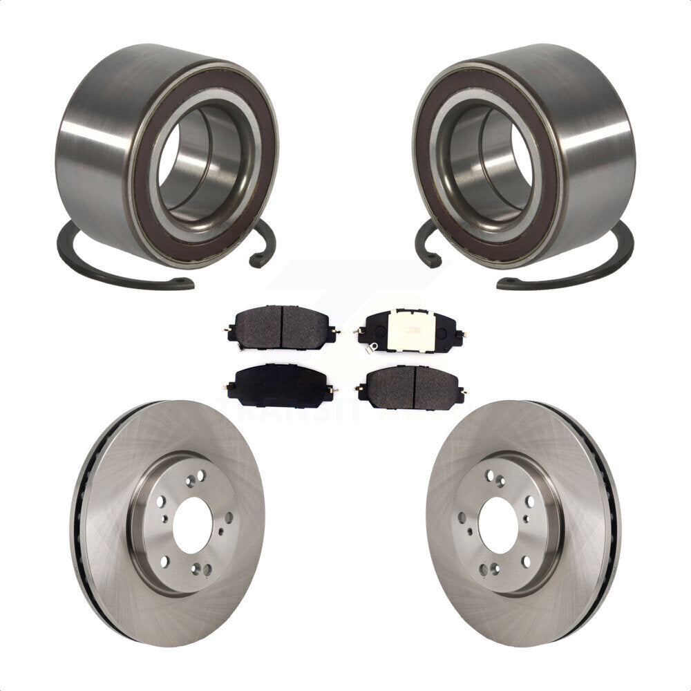 Front Wheel Bearing Disc Brake Rotors And Pads Kit For 2017-2021 Honda Clarity KBB-130599