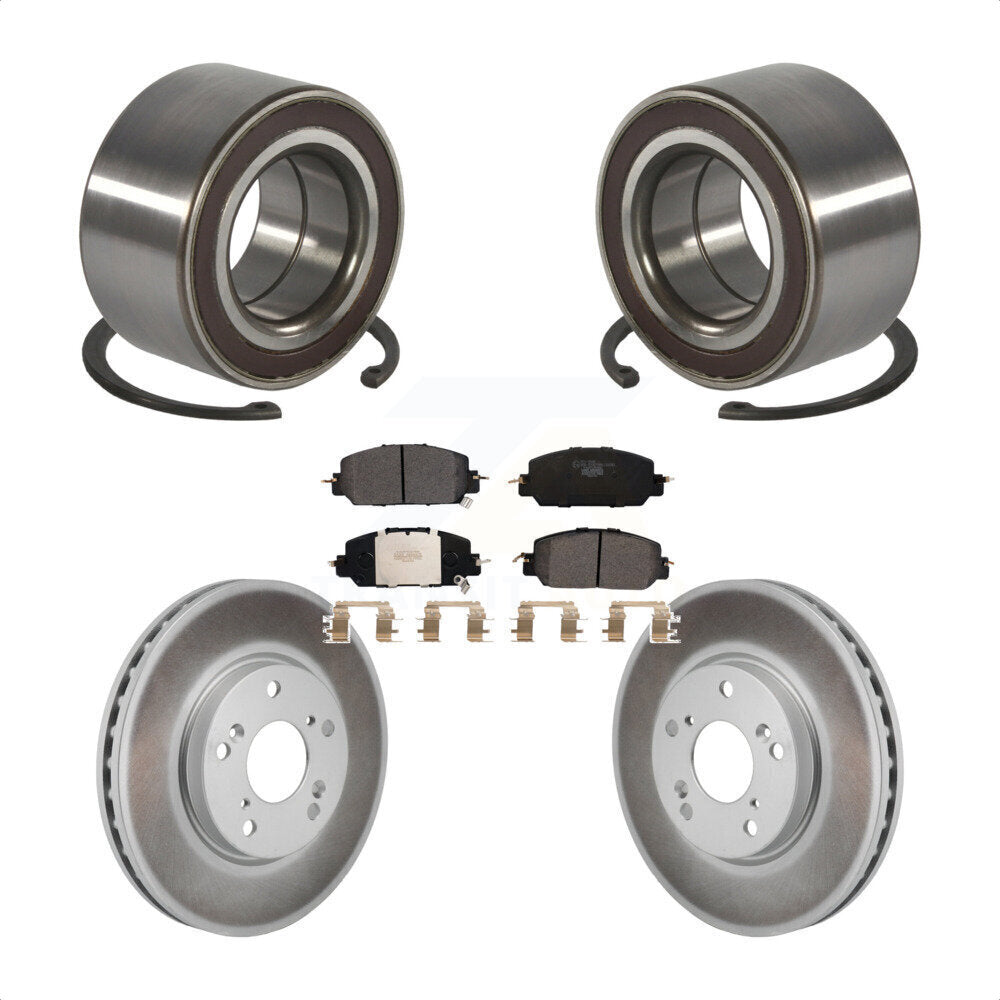 Front Wheel Bearing Coated Disc Brake Rotors And Pads Kit For 2017-2021 Honda Clarity KBB-130606