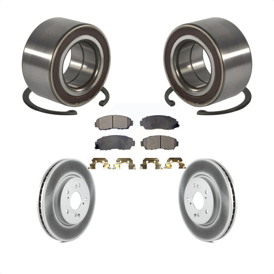 Front Wheel Bearing Coated Disc Brake Rotor And Ceramic Pads Kit For Honda CR-V Acura RDX KBB-130607