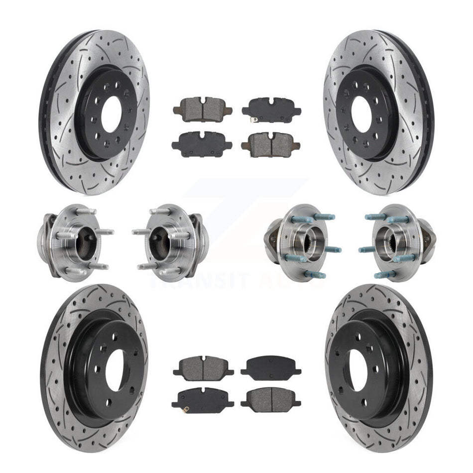 Front Rear Hub Bearing Coat Brake Rotor Pads Kit (10Pc) For Chevrolet Equinox GMC Terrain KBB-130615