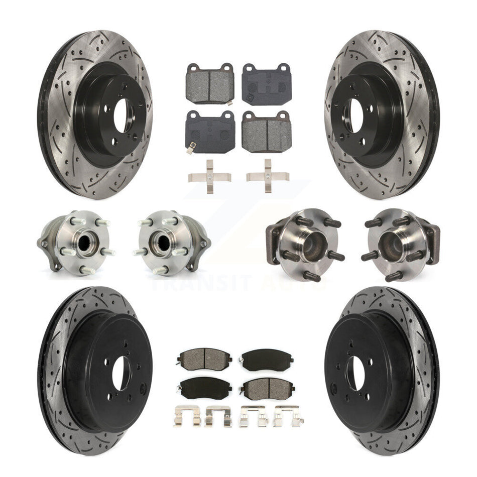 Front Rear Hub Bearing Coat Brake Rotor Pads Kit (10Pc) For 17 Subaru BRZ Limited/Premium KBB-130616