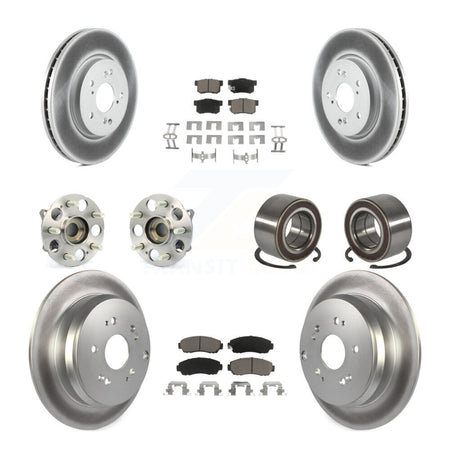 Front Rear Hub Bearing Coated Disc Brake Rotors And Ceramic Pads Kit (10Pc) For Acura RDX KBB-130623