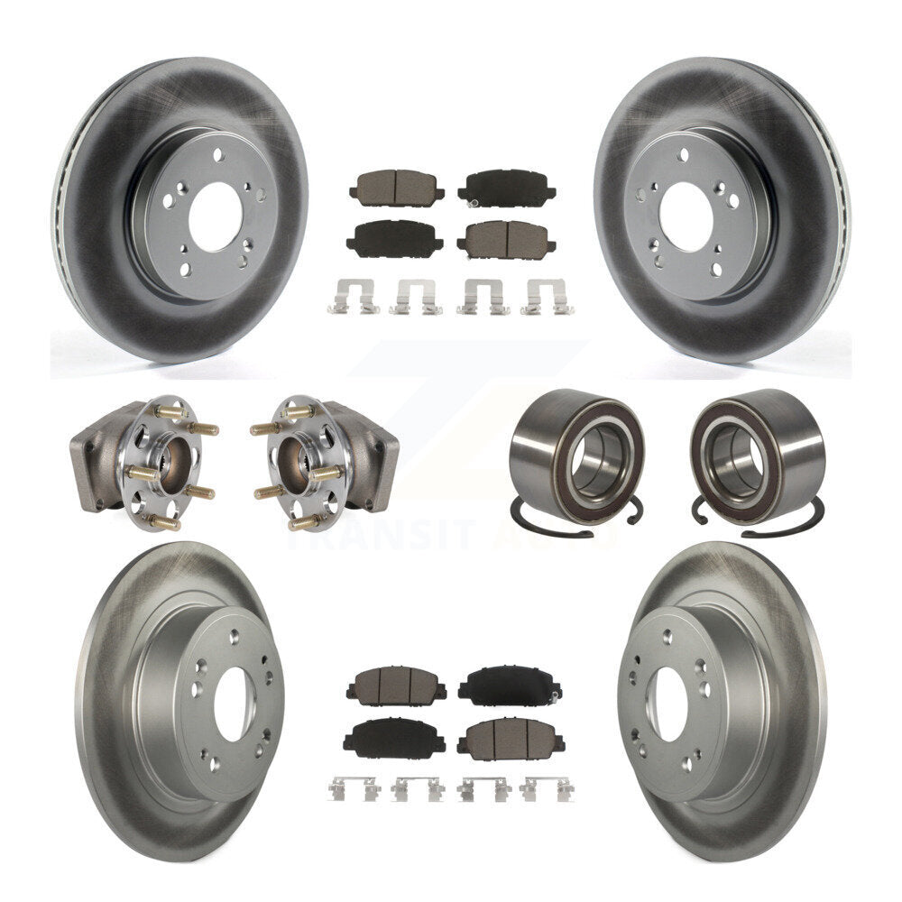 Front Rear Hub Bearing Coated Brake Rotor And Pad Kit (10Pc) For 2016-2022 Honda HR-V AWD KBB-130627