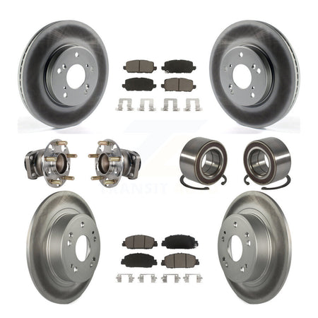 Front Rear Hub Bearing Coated Brake Rotor And Pad Kit (10Pc) For 2016-2022 Honda HR-V FWD KBB-130628