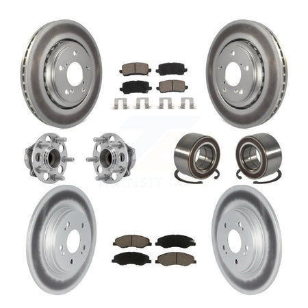 Front Rear Hub Bearing Coated Disc Brake Rotor Pad Kit (10Pc) For 2018-2023 Honda Odyssey KBB-130638