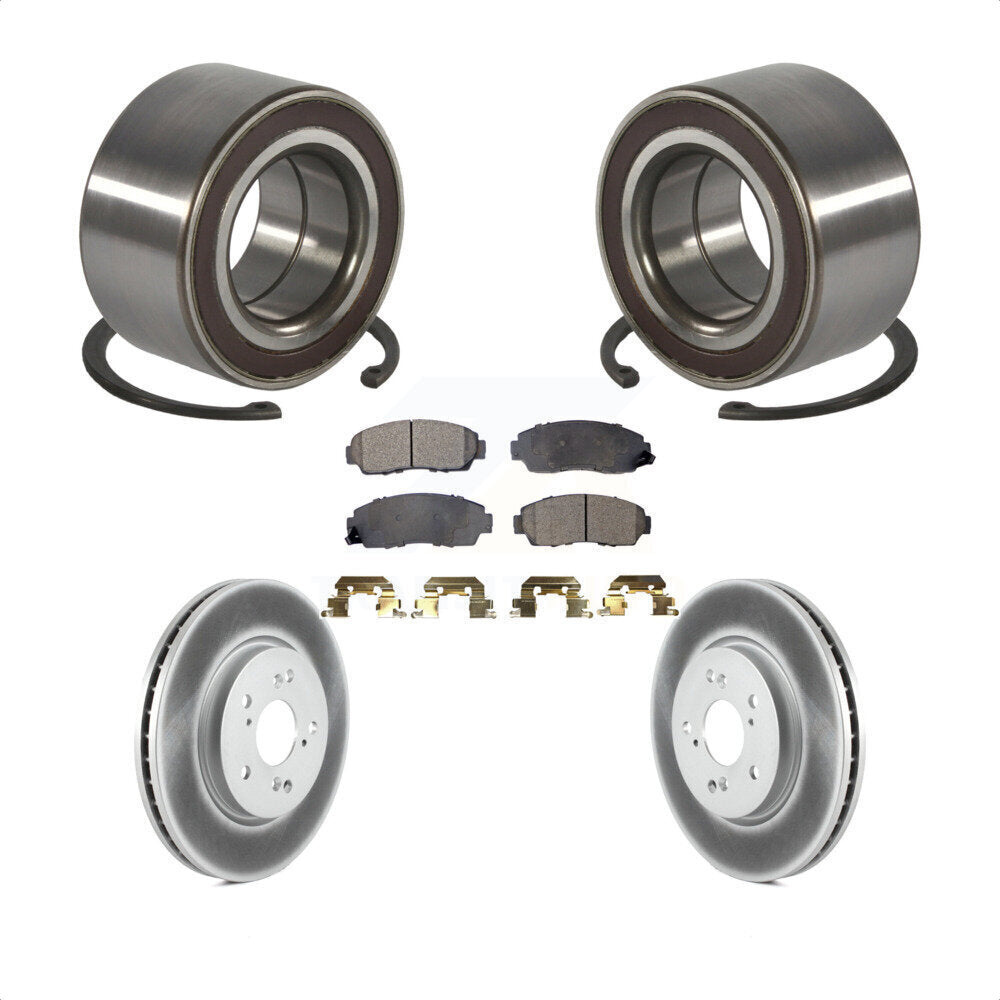 Front Wheel Bearing Coated Disc Brake Rotors And Pads Kit For Honda CR-V Acura RDX KBB-130639