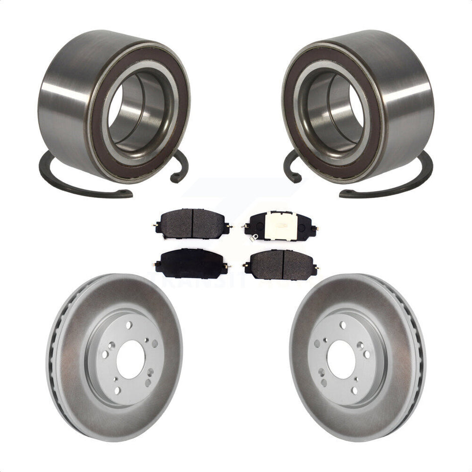 Front Wheel Bearing Coated Disc Brake Rotors And Pads Kit For 2017-2021 Honda Clarity KBB-130640