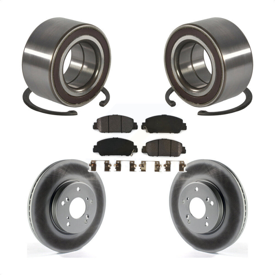 Front Wheel Bearing Coated Disc Brake Rotors And Pads Kit For 2016-2022 Honda HR-V KBB-130647