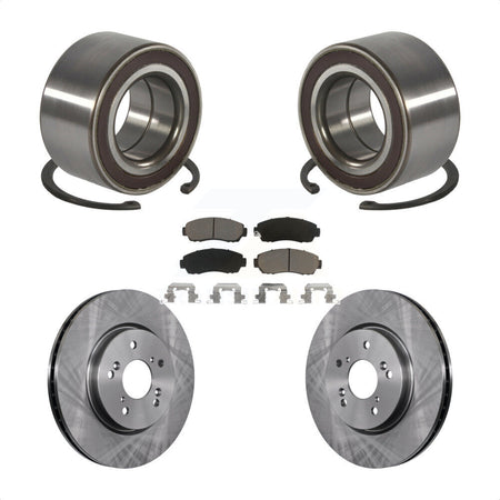 Front Wheel Bearing Disc Brake Rotors And Ceramic Pads Kit For Honda CR-V Acura RDX KBB-130648