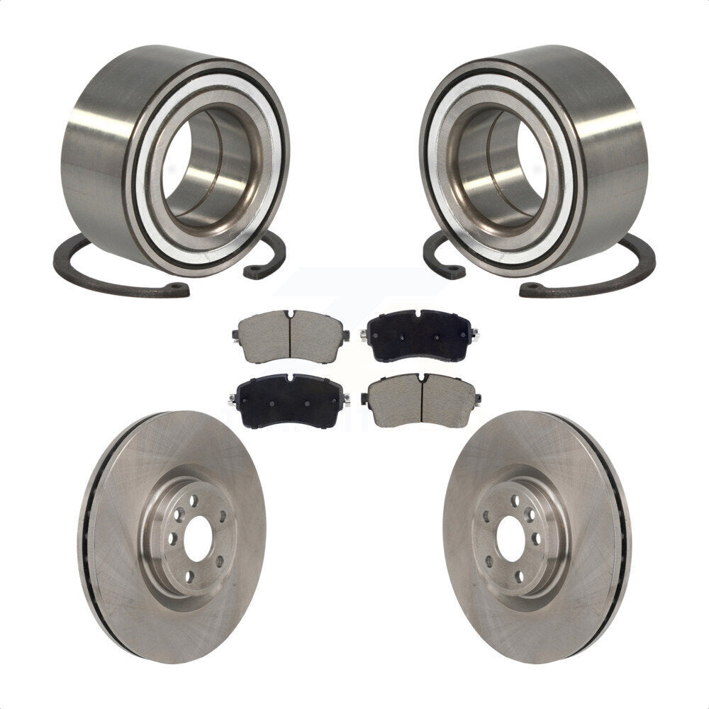 Front Wheel Bearing Disc Brake Rotor & Pads Kit For Land Rover Range Evoque Jaguar E-Pace KBB-130650