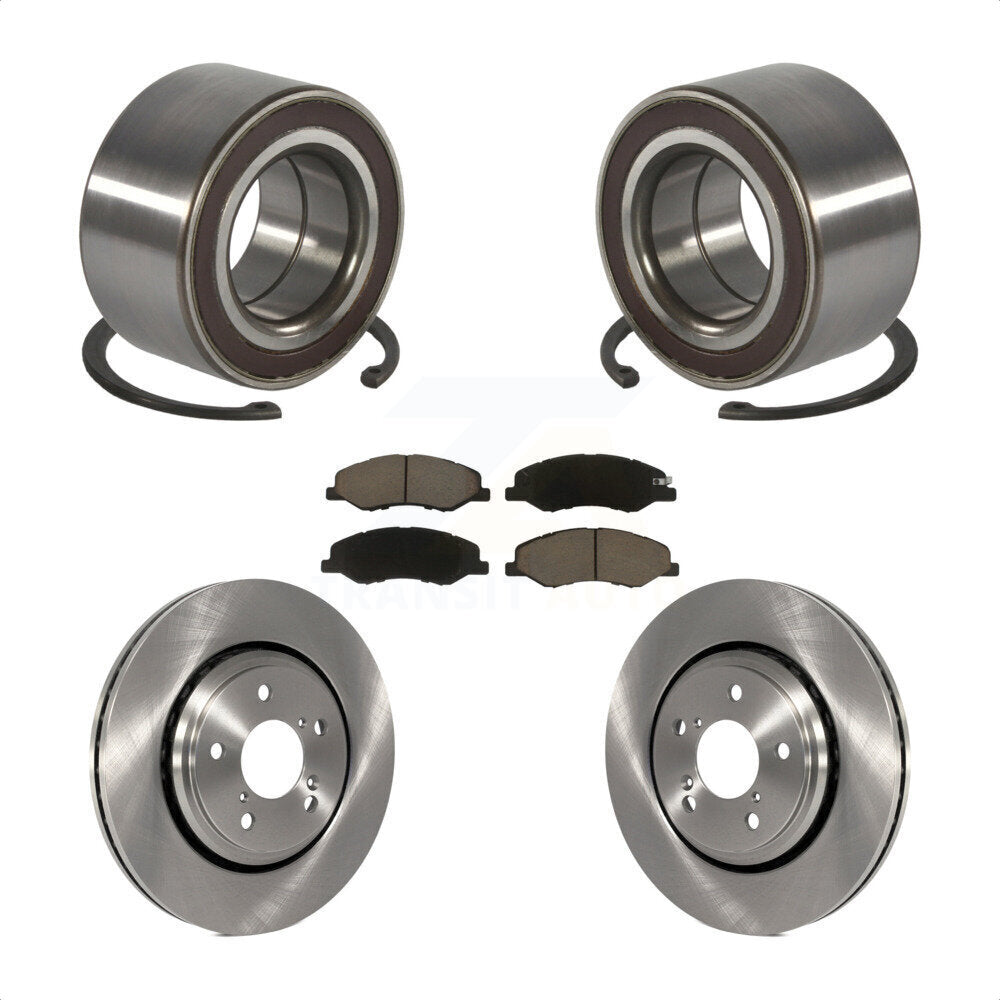 Front Wheel Bearing Disc Brake Rotors And Ceramic Pads Kit For 2018-2023 Honda Odyssey KBB-130653