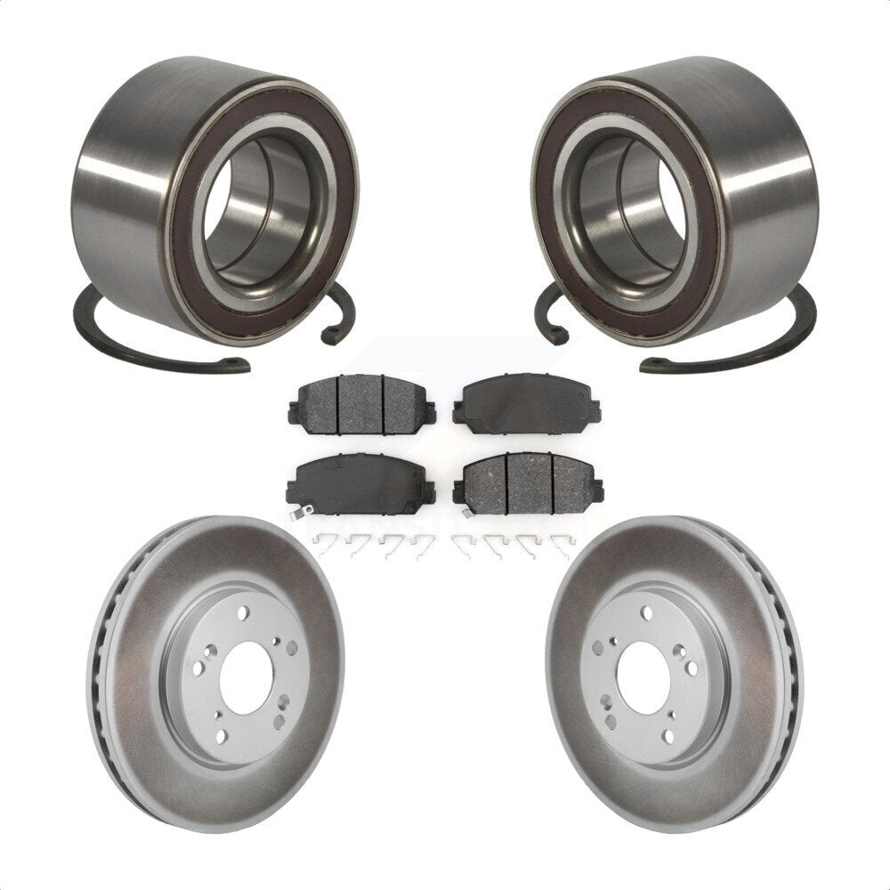 Front Wheel Bearing Coated Disc Brake Rotors And Pads Kit For 2017-2021 Honda Clarity KBB-130655