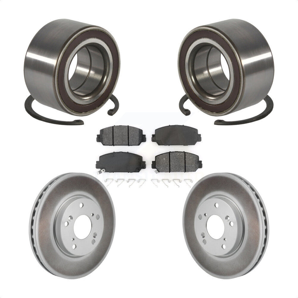 Front Wheel Bearing Coated Disc Brake Rotors And Pads Kit For 2017-2021 Honda Clarity KBB-130655