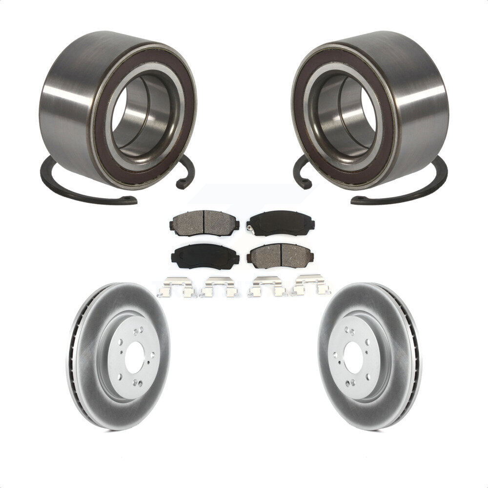 Front Wheel Bearing Coated Disc Brake Rotors And Pads Kit For Honda CR-V Acura RDX KBB-130660