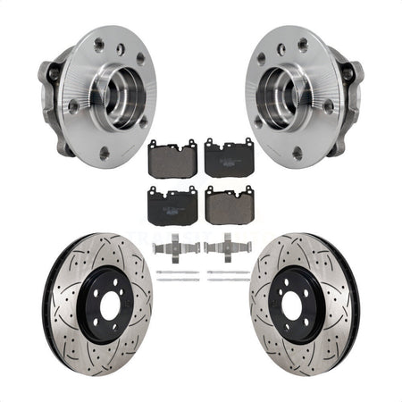 Front Hub Bearing Coat Drill Slot Brake Rotor Pads Kit For Mini Cooper Countryman Clubman KBB-130667
