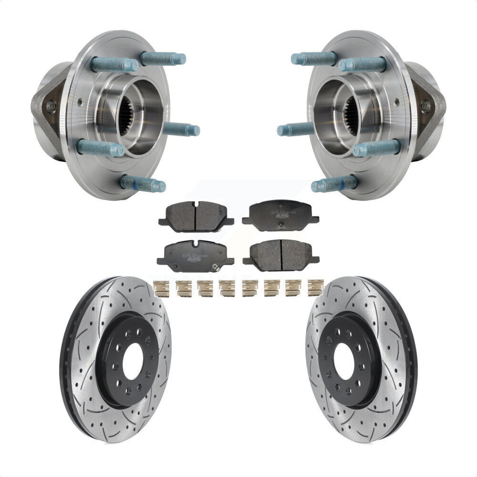 Front Hub Bearing Coated Drill Slot Brake Rotor Pad Kit For Chevrolet Equinox GMC Terrain KBB-130670