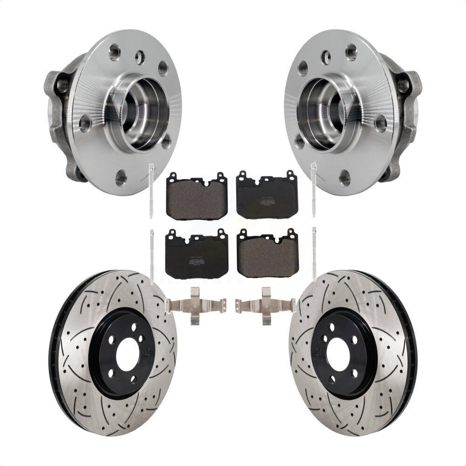 Front Hub Bearing Coat Drill Slot Brake Rotor Pads Kit For Mini Cooper Countryman Clubman KBB-130684