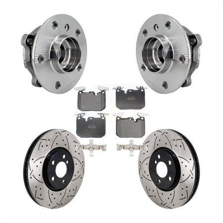 Front Hub Bearing Drill Slot Brake Rotor Pads Kit For 20-22 Mini Cooper John Works KBB-130686
