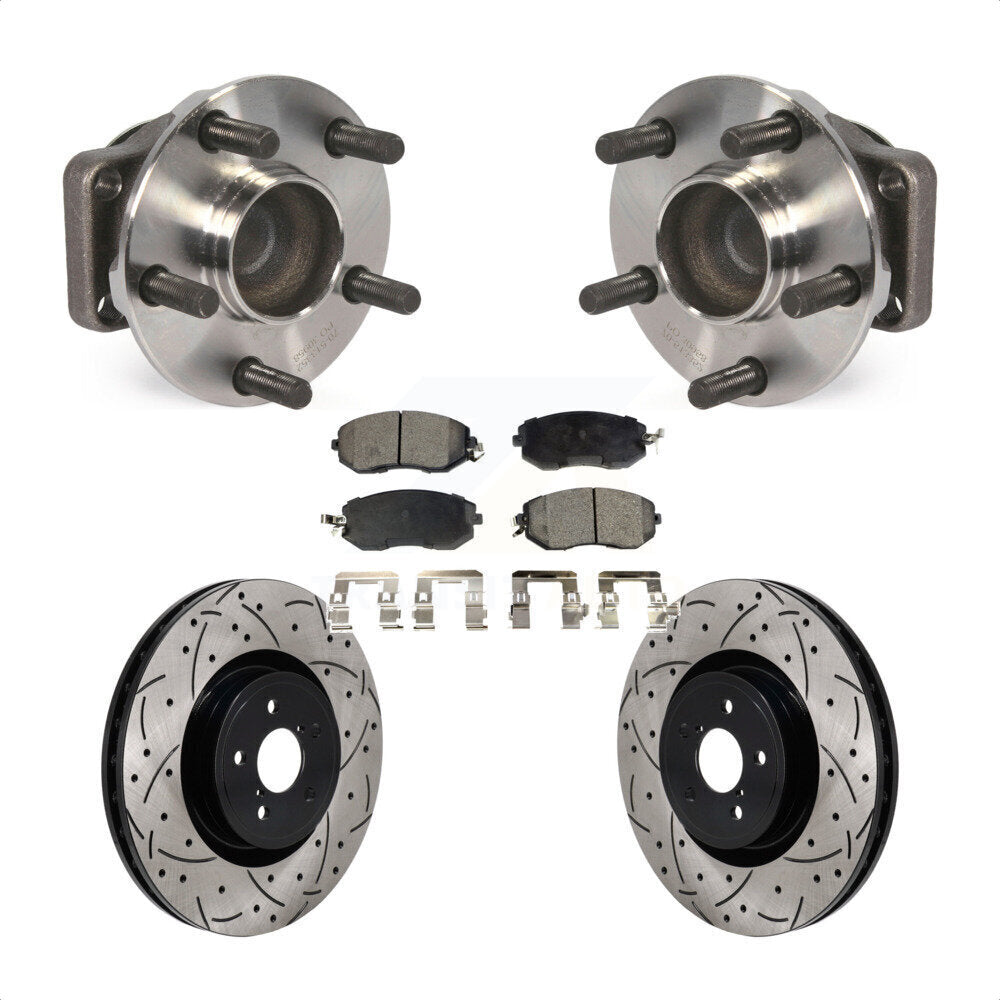 Front Hub Bearing Drill Slot Brake Rotor Pad Kit For Toyota 86 Base GT With Brembo Brakes KBB-130691