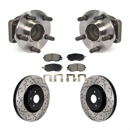 Front Hub Bearing Drill Slot Brake Rotor Pad Kit For Toyota 86 Base GT With Brembo Brakes KBB-130691