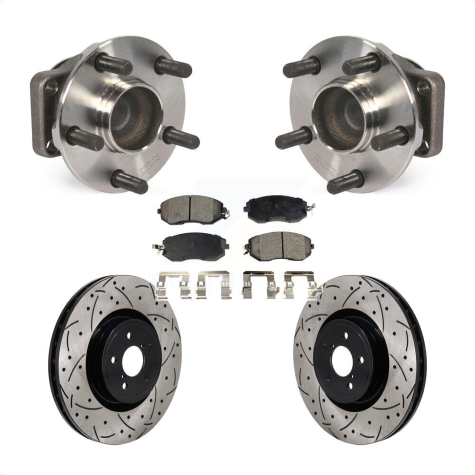 Front Hub Bearing Drill Slot Brake Rotor Pad Kit For Toyota 86 Base GT With Brembo Brakes KBB-130691