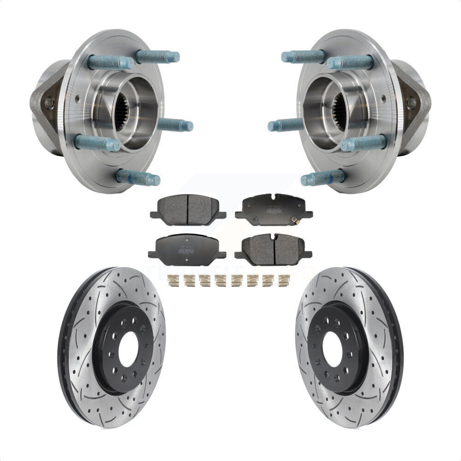 Front Hub Bearing Coated Drill Slot Brake Rotor Pad Kit For Chevrolet Equinox GMC Terrain KBB-130697