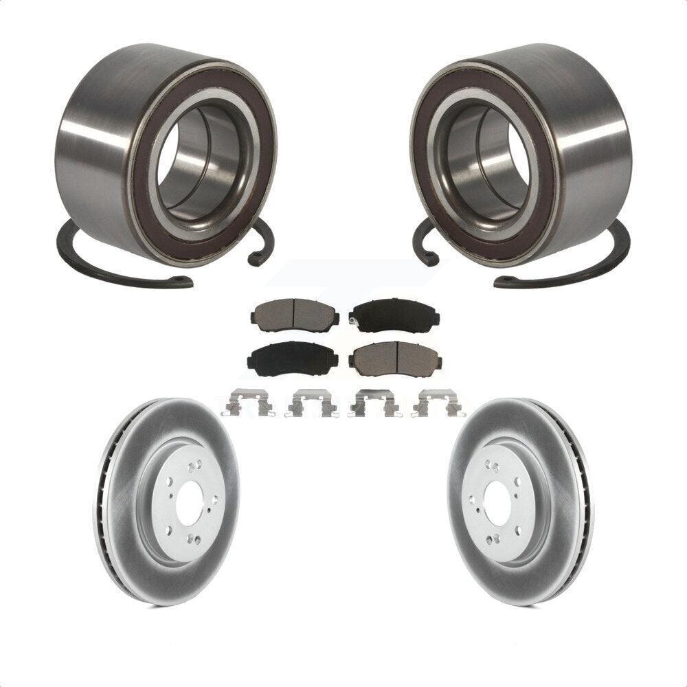 Front Wheel Bearing Coated Disc Brake Rotor And Ceramic Pads Kit For Honda CR-V Acura RDX KBB-130700