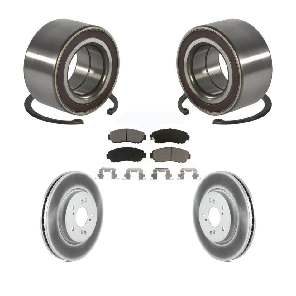 Front Wheel Bearing Coated Disc Brake Rotor And Ceramic Pads Kit For Honda CR-V Acura RDX KBB-130700