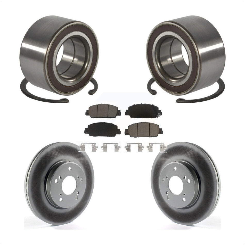 Front Wheel Bearing Coated Disc Brake Rotor And Ceramic Pads Kit For 2016-2022 Honda HR-V KBB-130706