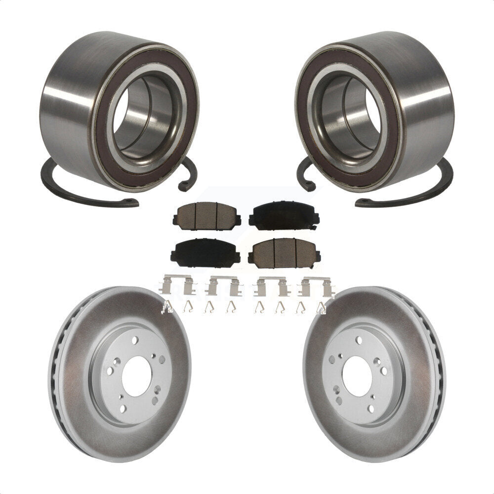 Front Wheel Bearing Coated Disc Brake Rotors And Pads Kit For 2017-2021 Honda Clarity KBB-130708