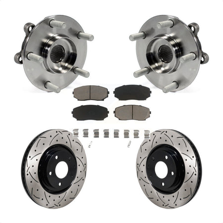 Front Hub Bearing Drilled Slot Brake Rotor Pads Kit For 2019-2023 Mazda CX-5 Turbocharged KBB-130711