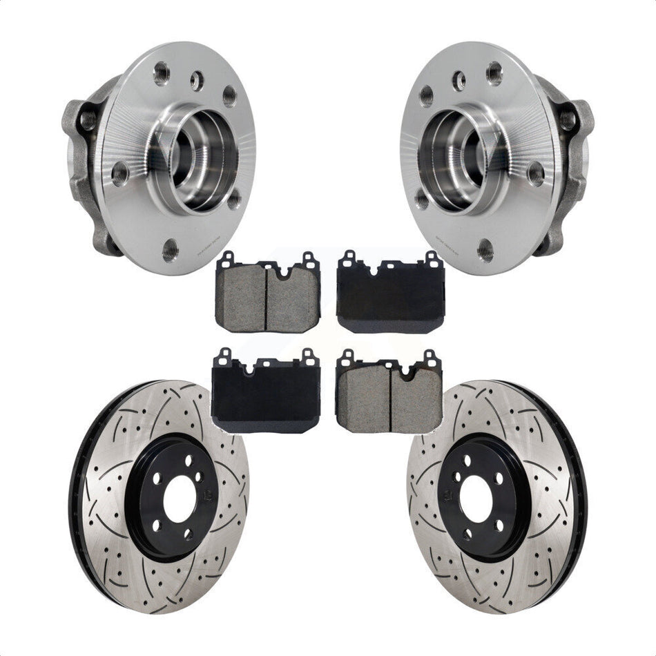Front Hub Bearing Coat Drill Slot Brake Rotor Pads Kit For Mini Cooper Countryman Clubman KBB-130712