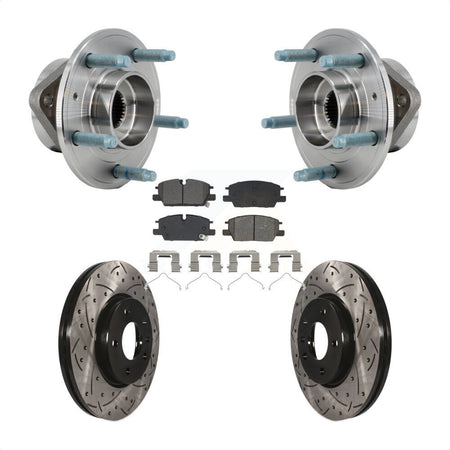 Front Hub Bearing Coated Drill Slot Brake Rotor Pad Kit For Chevrolet Equinox GMC Terrain KBB-130725