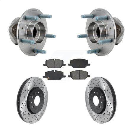 Front Hub Bearing Coated Drill Slot Brake Rotor Pad Kit For Chevrolet Equinox GMC Terrain KBB-130726