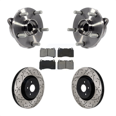 Front Hub Bearing Assembly Drill Slot Brake Rotor Pad Kit For 2004 Subaru Impreza WRX STI KBB-130731