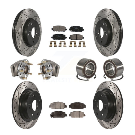 Front Rear Hub Bearing Coated Brake Rotor And Pad Kit (10Pc) For 2016-2022 Honda HR-V AWD KBB-130736