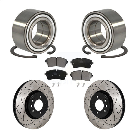 Front Wheel Bearing Coated Drill Slot Brake Rotor Pads Kit For Land Rover Discovery Range KBB-130772