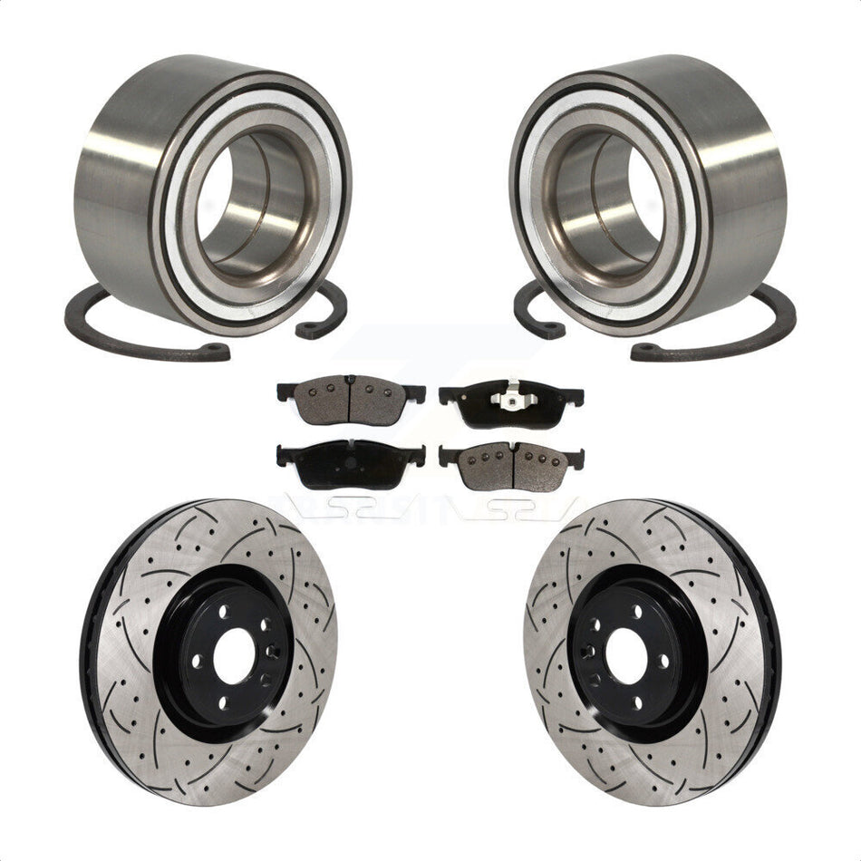Front Wheel Bearing Drill Slot Brake Rotor Pads Kit For Land Rover Discovery Sport Jaguar KBB-130773