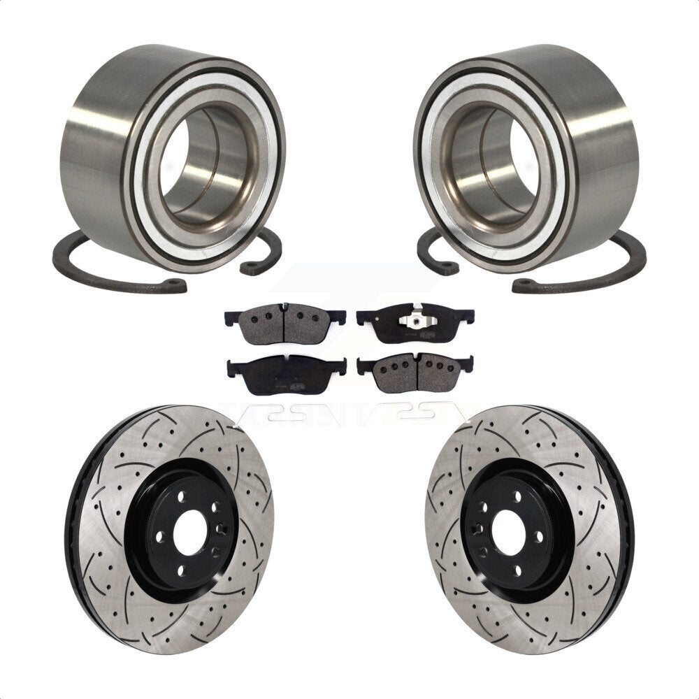 Front Wheel Bearing Drill Slot Brake Rotor Pads Kit For Land Rover Discovery Sport Jaguar KBB-130782