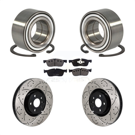 Front Wheel Bearing Drill Slot Brake Rotor Pads Kit For Land Rover Discovery Sport Jaguar KBB-130782