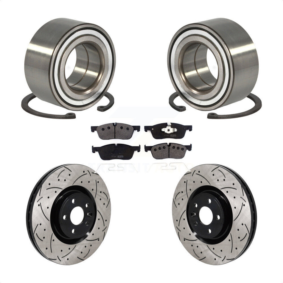 Front Wheel Bearing Drill Slot Brake Rotor Pads Kit For Land Rover Discovery Sport Jaguar KBB-130782