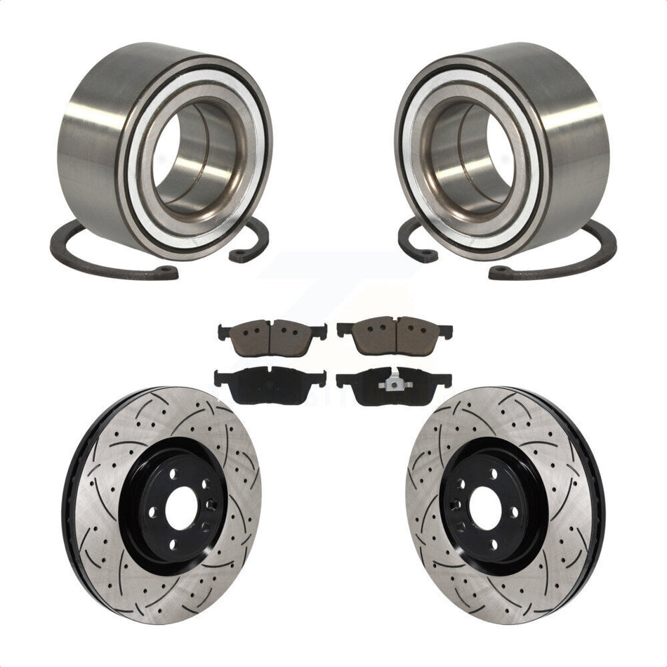 Front Wheel Bearing Drill Slot Brake Rotor Pads Kit For Land Rover Discovery Sport Jaguar KBB-130792