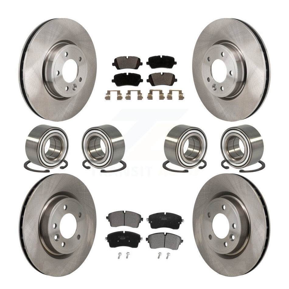 Front Rear Bearings Disc Brake Rotors And Pads Kit (10Pc) For Land Rover Discovery Range KBB-130796
