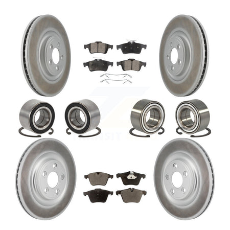Front Rear Bearing Coat Brake Rotor Pads Kit (10Pc) For 2016 Jaguar XJ Base with AWD 3.0L KBB-130797