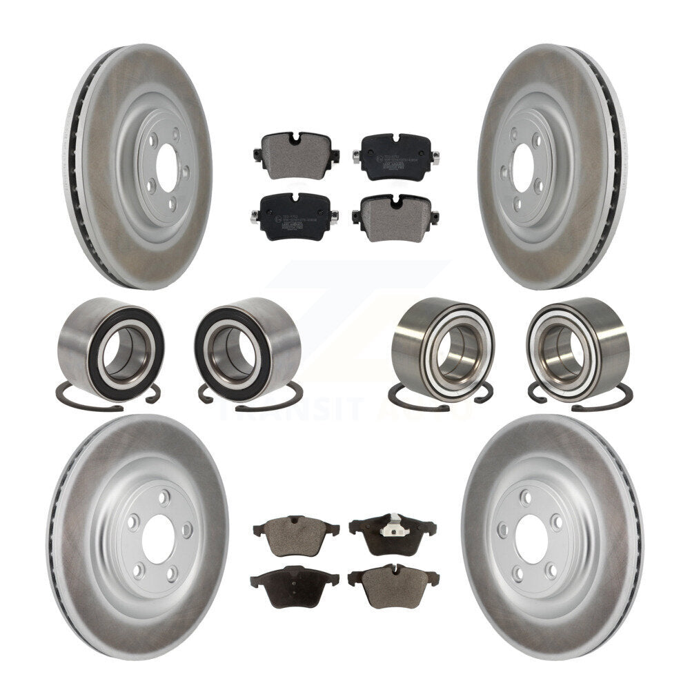 Front Rear Bearing Coat Brake Rotor Pads Kit (10Pc) For 2016 Jaguar XJ Base with AWD 3.0L KBB-130798